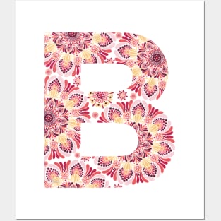 Mandala Letter Capital B Pink Posters and Art